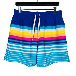 NEW! Chubbies Swim Trunk w Liner 5.5" Inseam Retro Stripe Print Casual - L